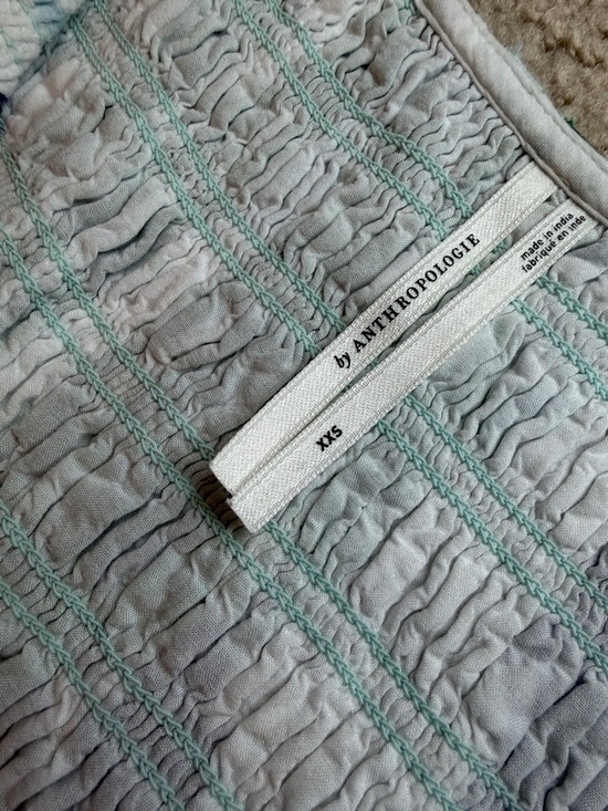 Anthropologie The Peregrine Midi Dress Cotton Watercolor Size XXS - Picture 6 of 10